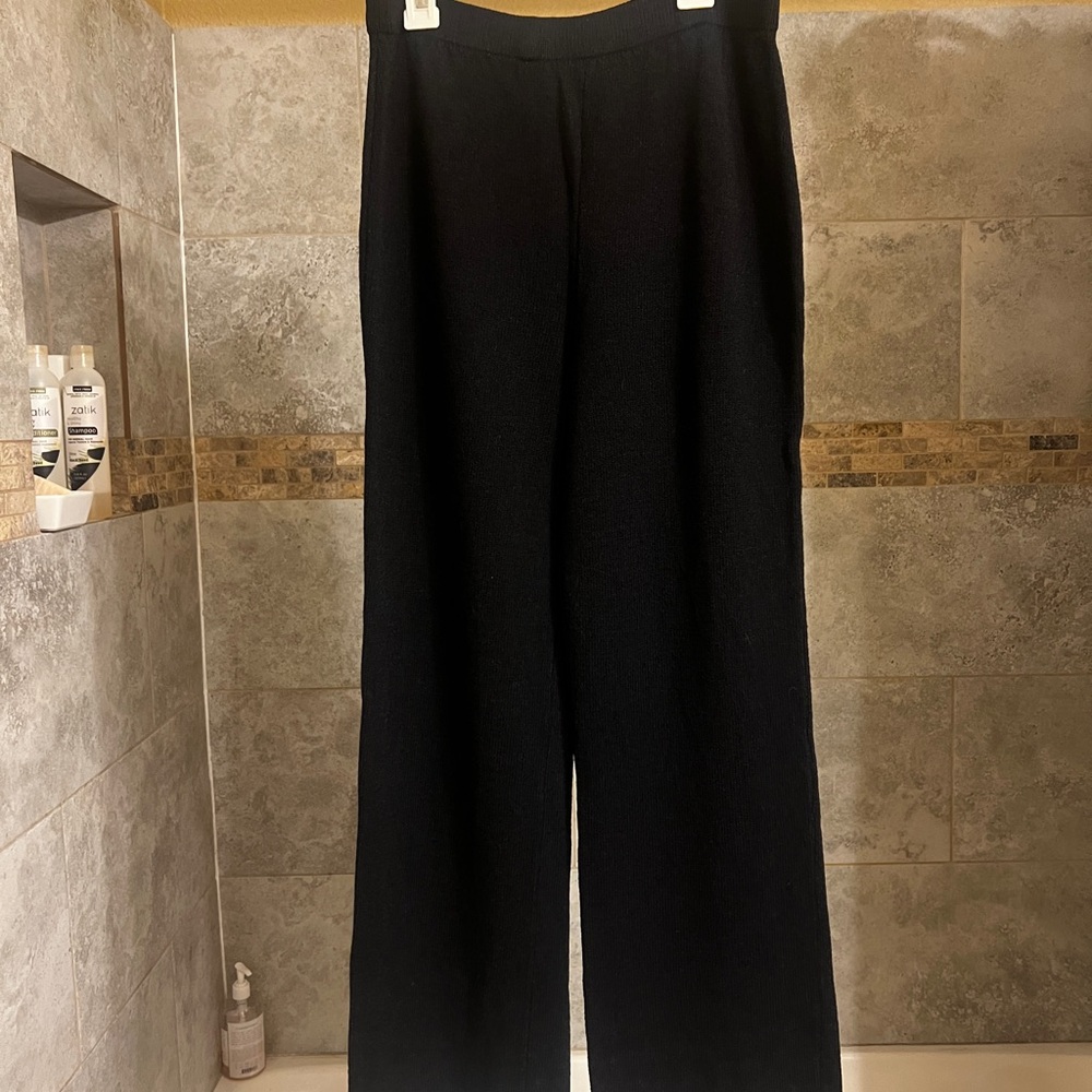 St. John Black Wide Leg Pants